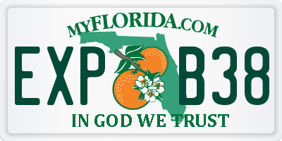 FL license plate EXPB38