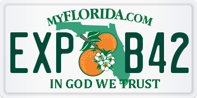 FL license plate EXPB42