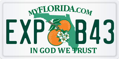 FL license plate EXPB43