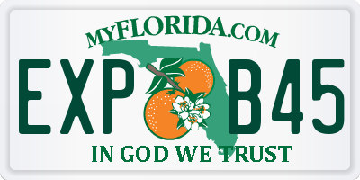 FL license plate EXPB45