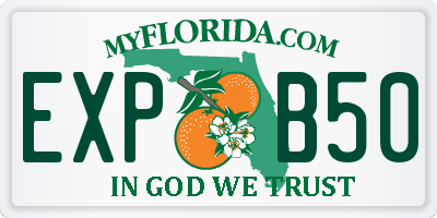 FL license plate EXPB50