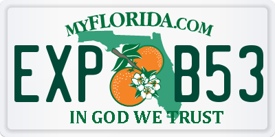 FL license plate EXPB53