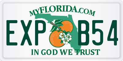 FL license plate EXPB54