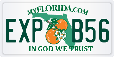 FL license plate EXPB56