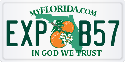 FL license plate EXPB57