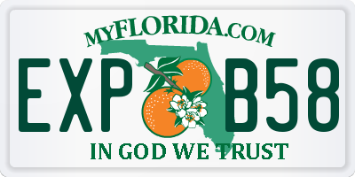 FL license plate EXPB58