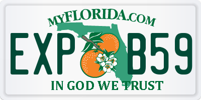 FL license plate EXPB59