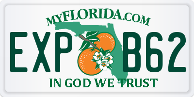 FL license plate EXPB62