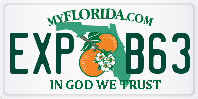 FL license plate EXPB63