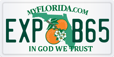 FL license plate EXPB65