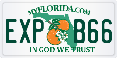 FL license plate EXPB66
