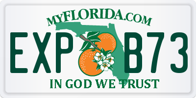 FL license plate EXPB73
