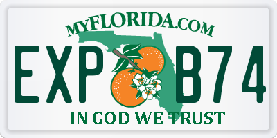 FL license plate EXPB74