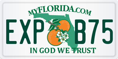 FL license plate EXPB75