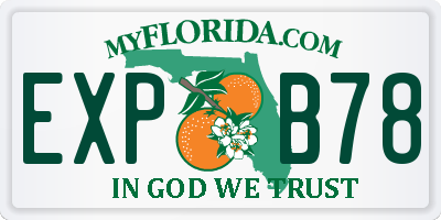 FL license plate EXPB78