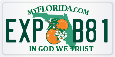 FL license plate EXPB81