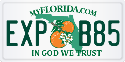 FL license plate EXPB85
