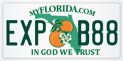 FL license plate EXPB88