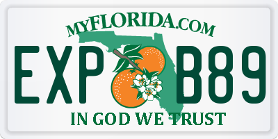 FL license plate EXPB89