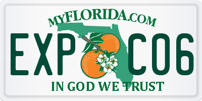 FL license plate EXPC06