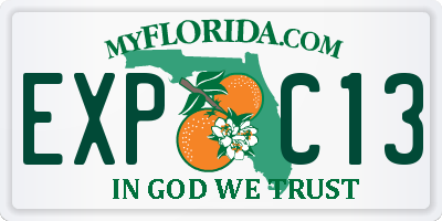 FL license plate EXPC13
