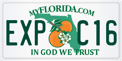 FL license plate EXPC16