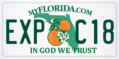 FL license plate EXPC18