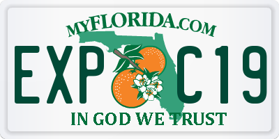 FL license plate EXPC19