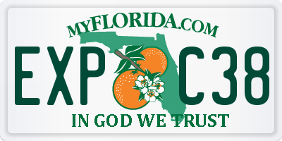 FL license plate EXPC38