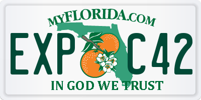 FL license plate EXPC42