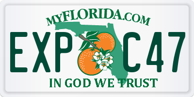 FL license plate EXPC47