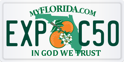 FL license plate EXPC50