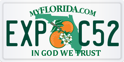 FL license plate EXPC52