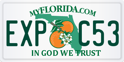 FL license plate EXPC53