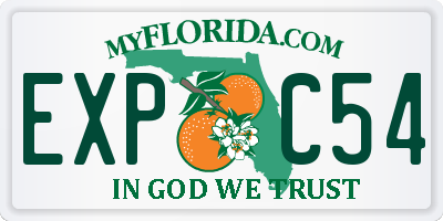 FL license plate EXPC54