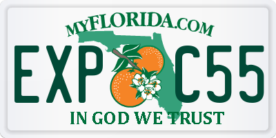 FL license plate EXPC55