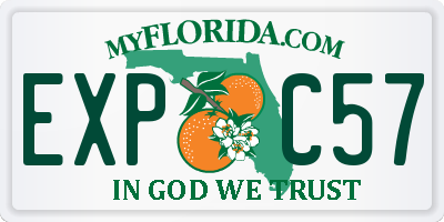 FL license plate EXPC57
