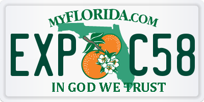 FL license plate EXPC58