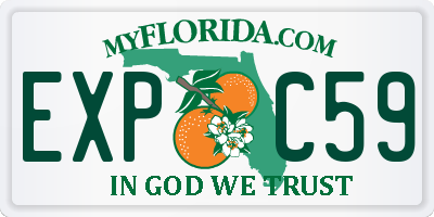 FL license plate EXPC59