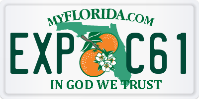 FL license plate EXPC61