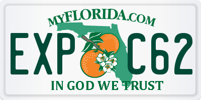 FL license plate EXPC62
