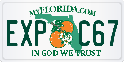 FL license plate EXPC67