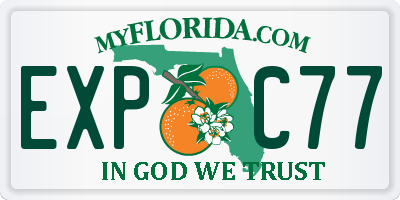 FL license plate EXPC77