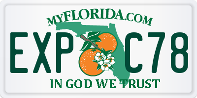 FL license plate EXPC78
