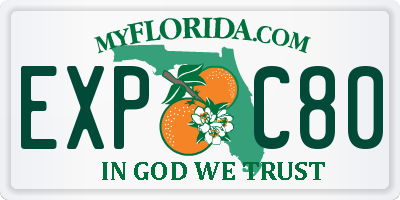 FL license plate EXPC80