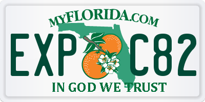 FL license plate EXPC82