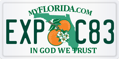FL license plate EXPC83