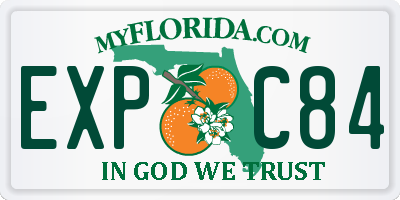 FL license plate EXPC84