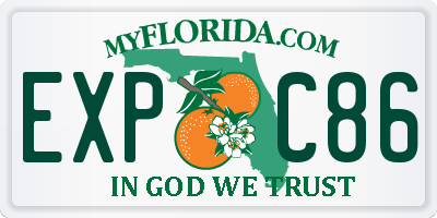 FL license plate EXPC86