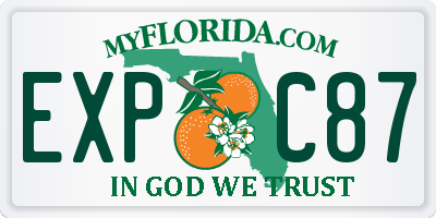 FL license plate EXPC87